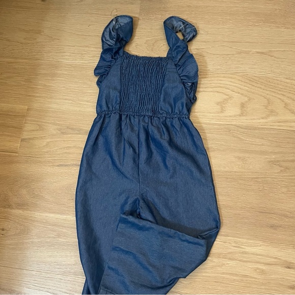 Vince Camuto kids Blue Ruffled Jumpsuit size 6X feminine dress up girly chic - Picture 6 of 6
